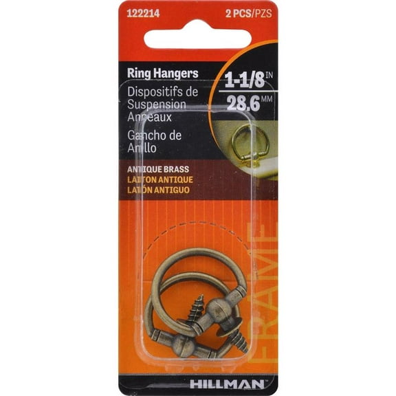 Hillman 122214 Decorative Screw Rings, Antique Brass, 1-1/8-In., 2-Pk. - Quantity 10