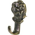 thumbnail image 1 of Hillman Fasteners 122292 Antique Brass Rose Push Pin Hanger- 3 Pack, 1 of 1