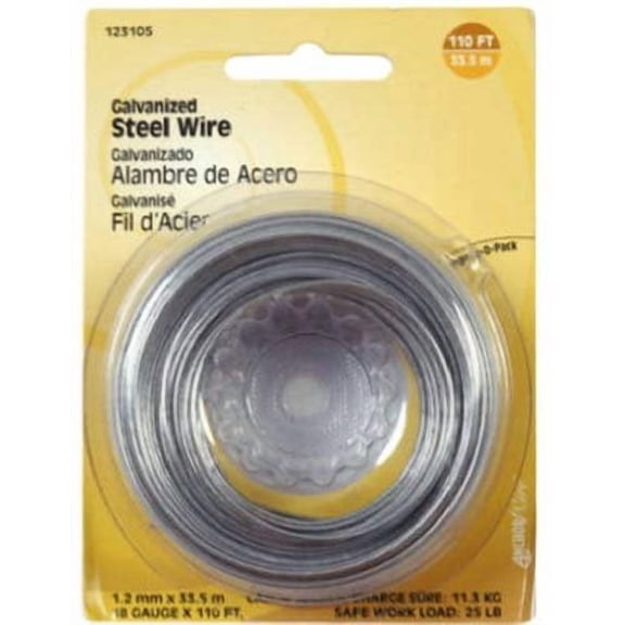 Hillman Anchor Wire 110 Ft. 18 Ga. Galvanized Steel General Purpose Wire 123105
