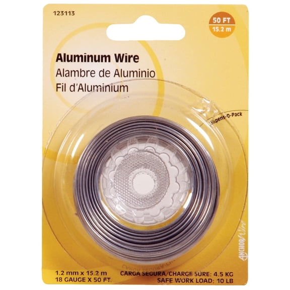 Hillman Aluminum Wire Coil 50' 18 Ga Aluminum 10 Lb Carded Pack of 10