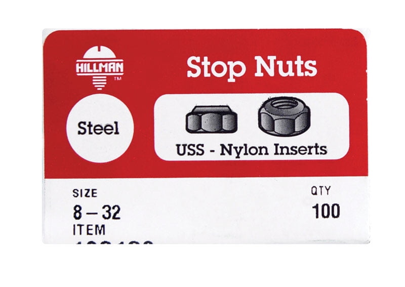 Hillman #8-32 Zinc-Plated Steel USS Nut 100 pk Hillman #8-32 Zinc-Plated Steel USS Nut 100 pk