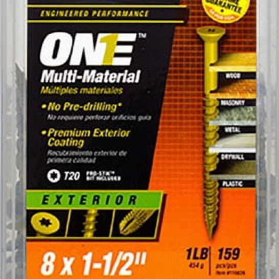 Hillman Fasteners 240641 8 x 1.5 in. Exterior Flat Head One Screw