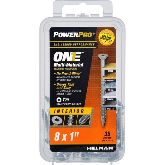 Hillman Fasteners 240658 8 x 1 in. Interior Flat Head One Screw - Zinc ...