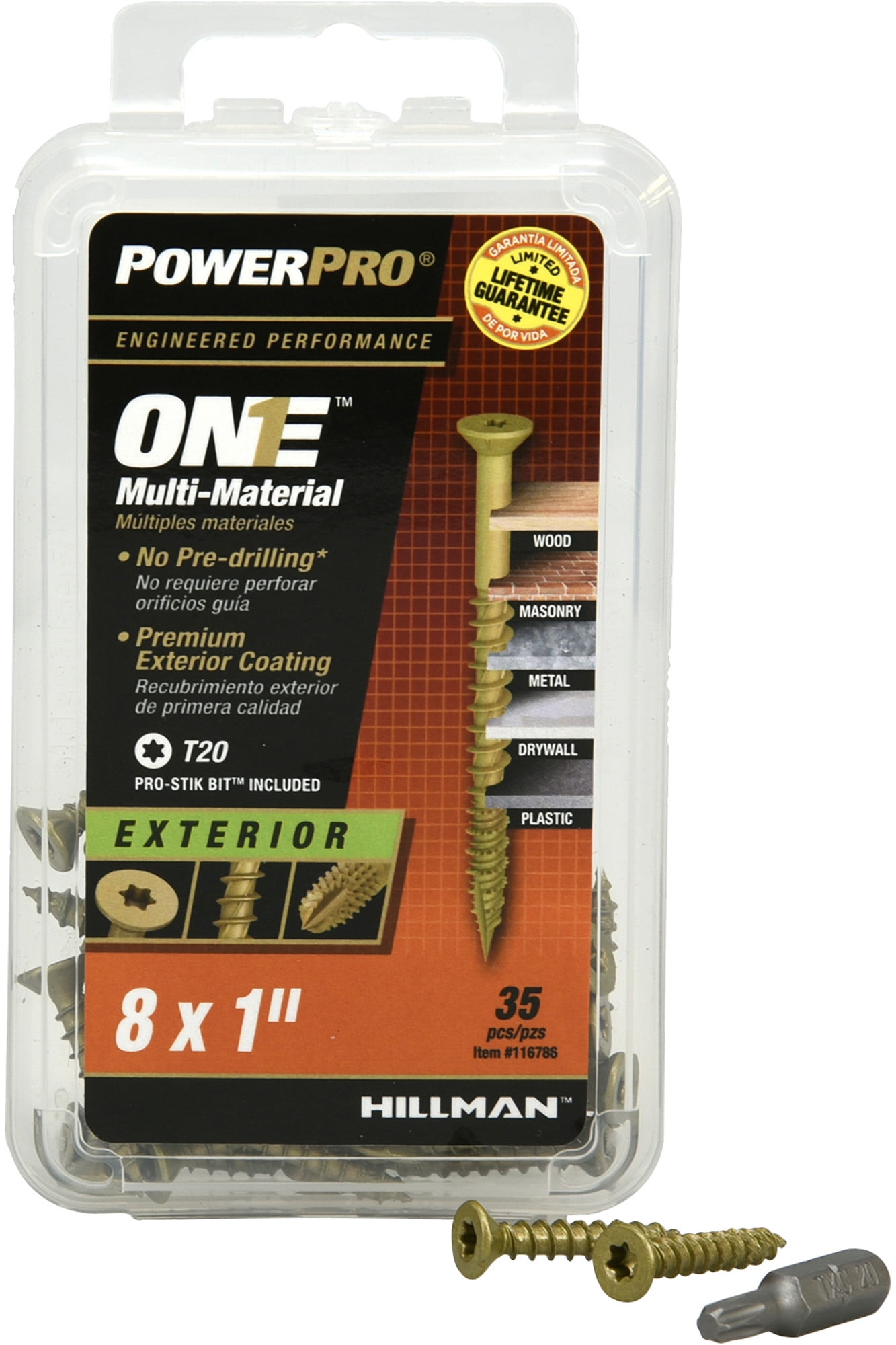Hillman Fasteners 240666 8 x 1 in. Exterior Flat Head One Screw - Bronze Epoxy, Pack of 35