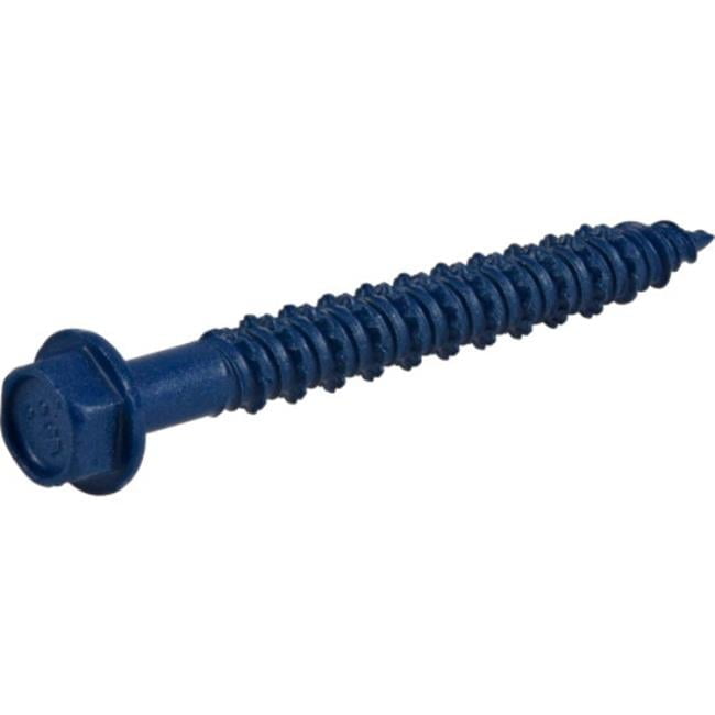 Hillman Fasteners 376510 0.25 x 2.25 in. Power Pro Blue Hex Washer-Head Concrete Screw Anchors - Blue