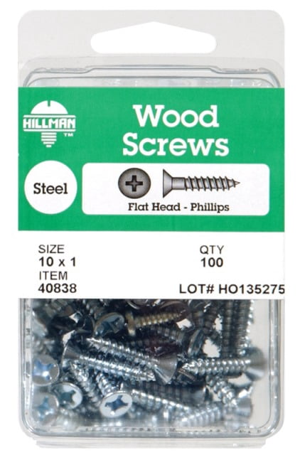 Hillman Fasteners 40832 Wood Screw Flat Head Phillips 8'' X 2''