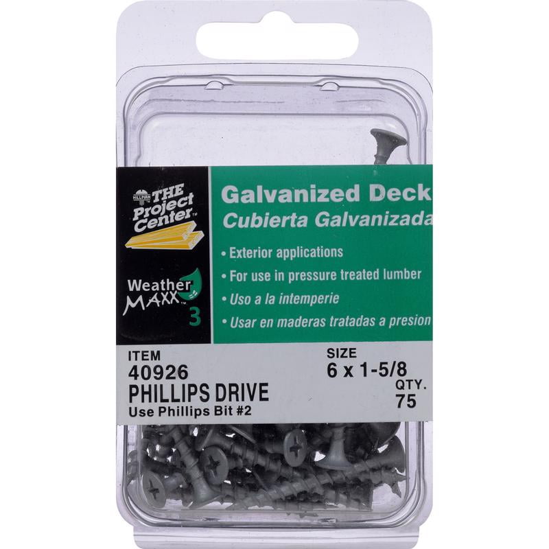 Hillman Fasteners 40926 6 x 1.63 in. Galvanized Deck Screw -  Pack of 5