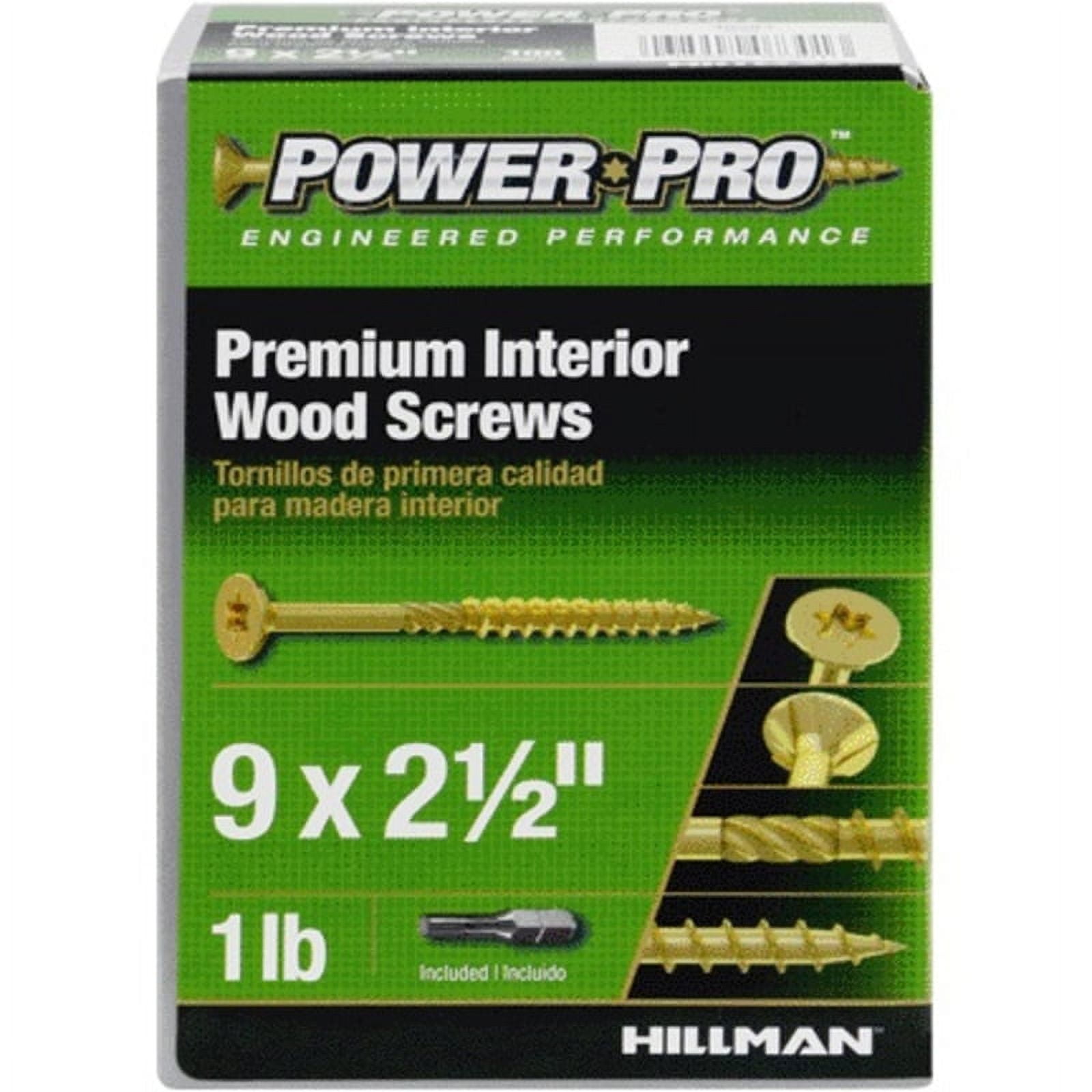 Hillman Power Pro Premium Interior Wood Screws, #9 x 2 1/2-In, 5-Lb - Screws | Hillman | Coastal Country