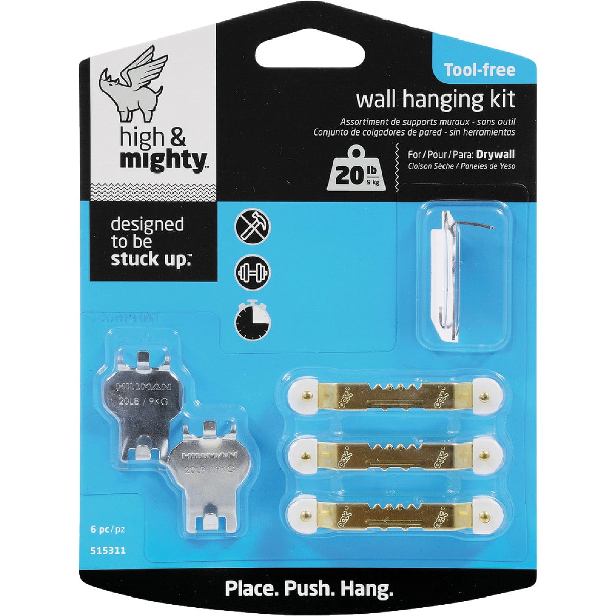4-pack High & Mighty Picture Hanging Kit - Holds 20 Lb - 6 Pc, 4 Pack — Residential Use, Standard Application