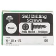 thumbnail image 1 of Hillman Fasteners 560262 Phillips Self-Drilling Metal Screws 6-20 x 1/2", 1 of 2