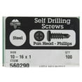 thumbnail image 1 of Hillman #10-16 X 1In Zinc Pan Head Phillips Self Drilling Screw 100Pk, 1 of 3
