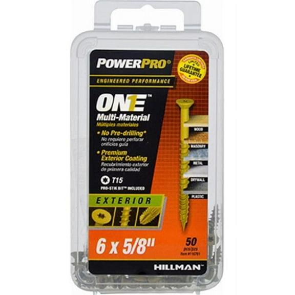 Hillman Fasteners  6 x 0.62 in. Exterior Flat Head One Screw - Bronze Epoxy, Pack of 50