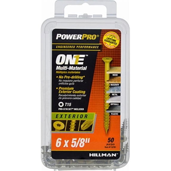 Hillman Fasteners 6 x 0.62 in. Exterior Flat Head One Screw - Bronze Epoxy, Pack of 50