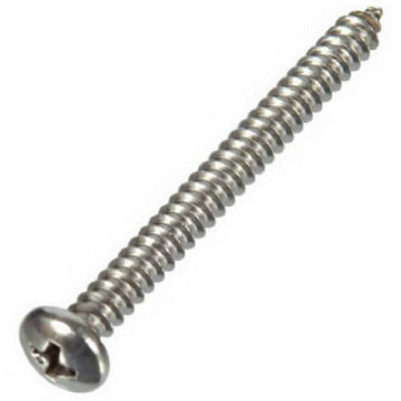 Hillman Fasteners 823258 No.8 x 0.5 in. Phillips Pan Head Stainless Sheet Metal Screw- 100 Pack