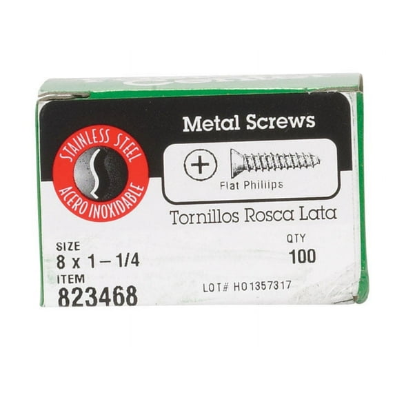 The Fastener Center 8x1-1/4 Ss Metal Screw 823468