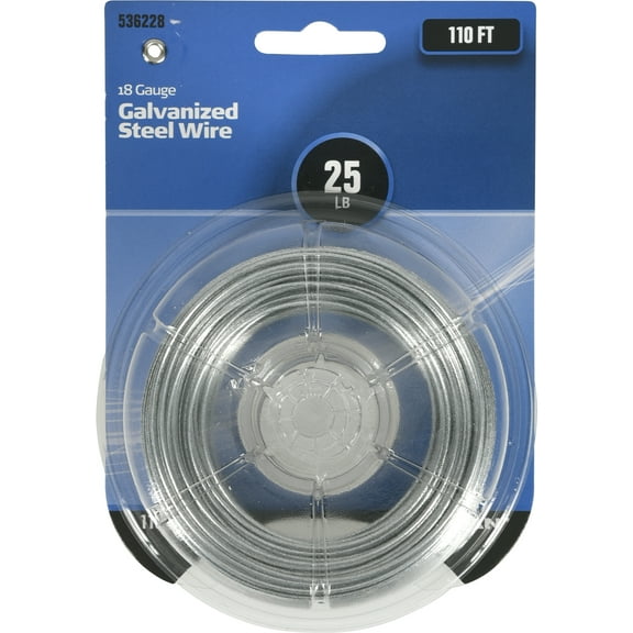 Hillman Galvanized Steel Hobby Wire, 25 lb, Silver, Corrosion Resistance 18 Gauge x 110'