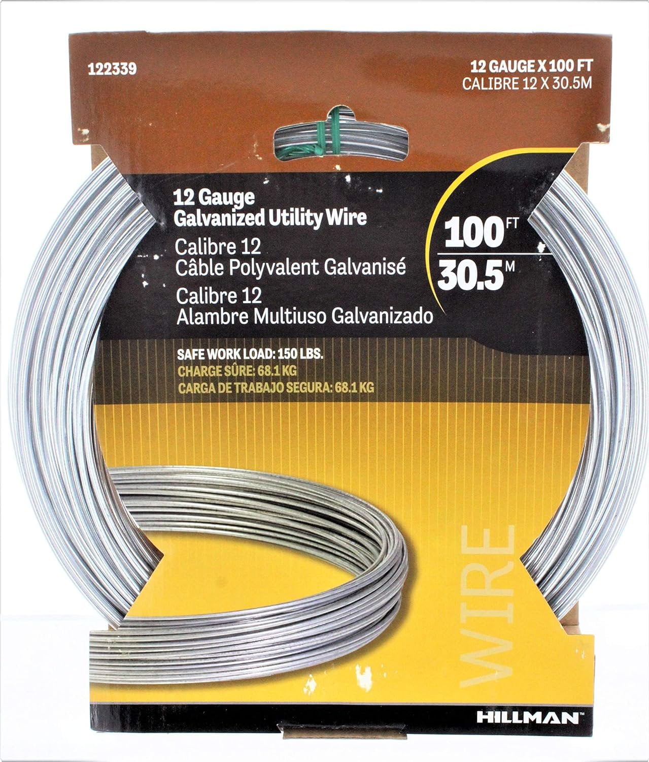 Hillman 0.096 - 0.099 in. D X 100 ft. L Galvanized Steel 20 Ga. Wire Hillman 0.096 - 0.099 in. D X 100 ft. L Galvanized Steel 20 Ga. Wire