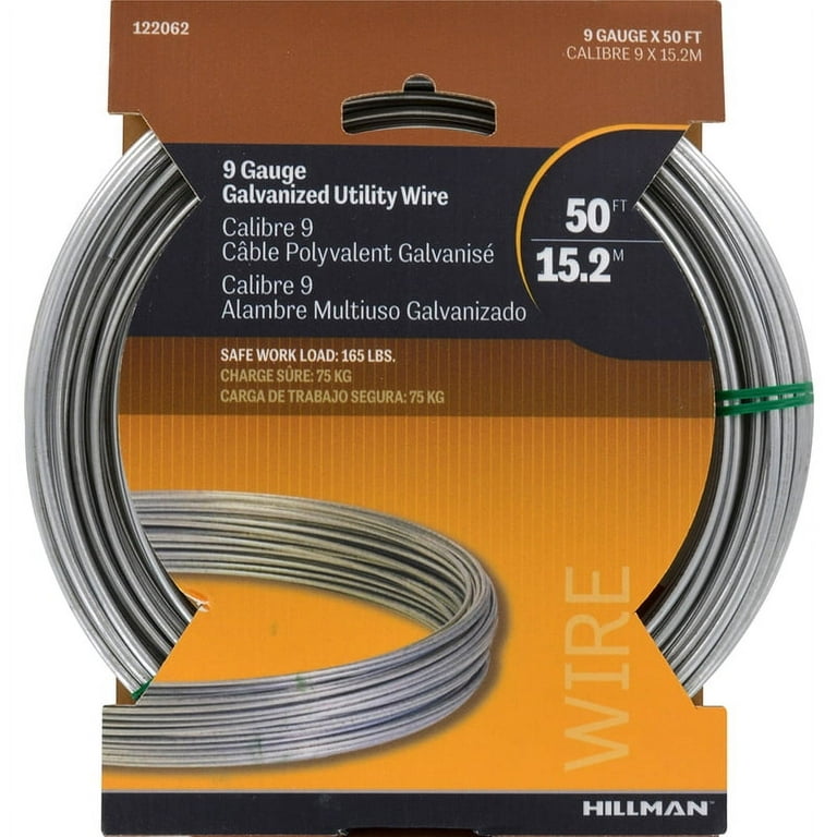Hillman 50 ft. L Galvanized Steel 9 Ga. Wire Hillman 50 ft. L Galvanized Steel 9 Ga. Wire
