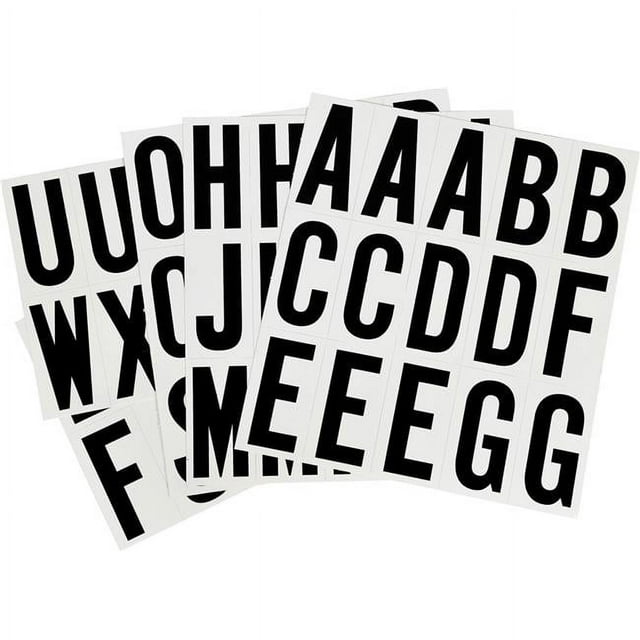 Hillman Group 2 in. Black & White Glossy Vinyl Square Cut Self Adhesive Letters
