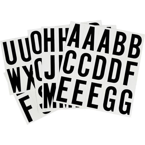 Hillman Group 2 in. Black & White Glossy Vinyl Square Cut Self Adhesive Letters