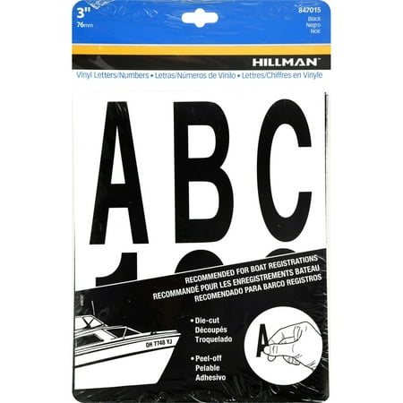 Hillman 847015 Black Die-Cut Letters/Numbers Kit, 3-Inch