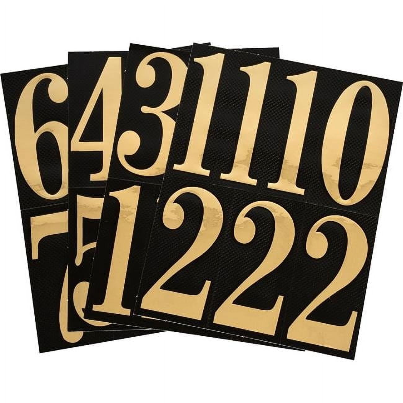 Hillman Group  3 in. Black & Gold Glossy Mylar Square Cut Self Adhesive Letters