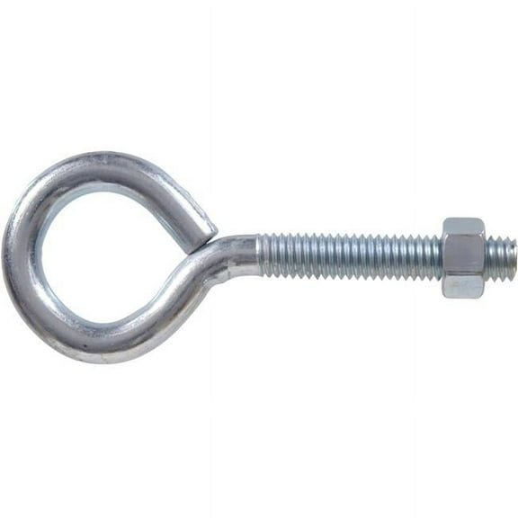 Hillman Group 320736 Flagged - Eye Bolt With Hex Nut, 0.375 - 16 x 4 in. - Pack of 10