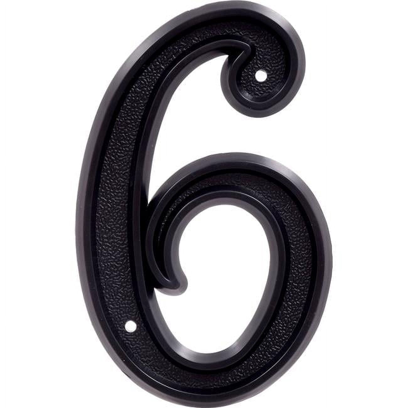 Hillman Group  6 in. Matte Black Plastic House Number - 6
