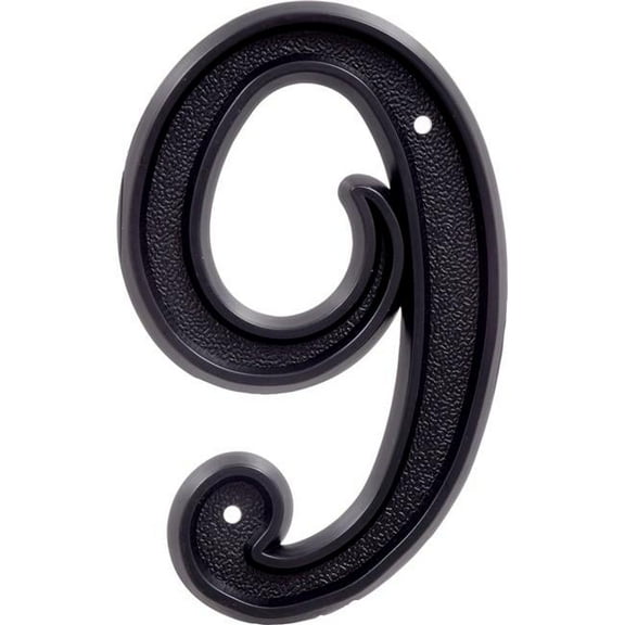 Hillman Group 6 in. Matte Black Plastic House Number - 9