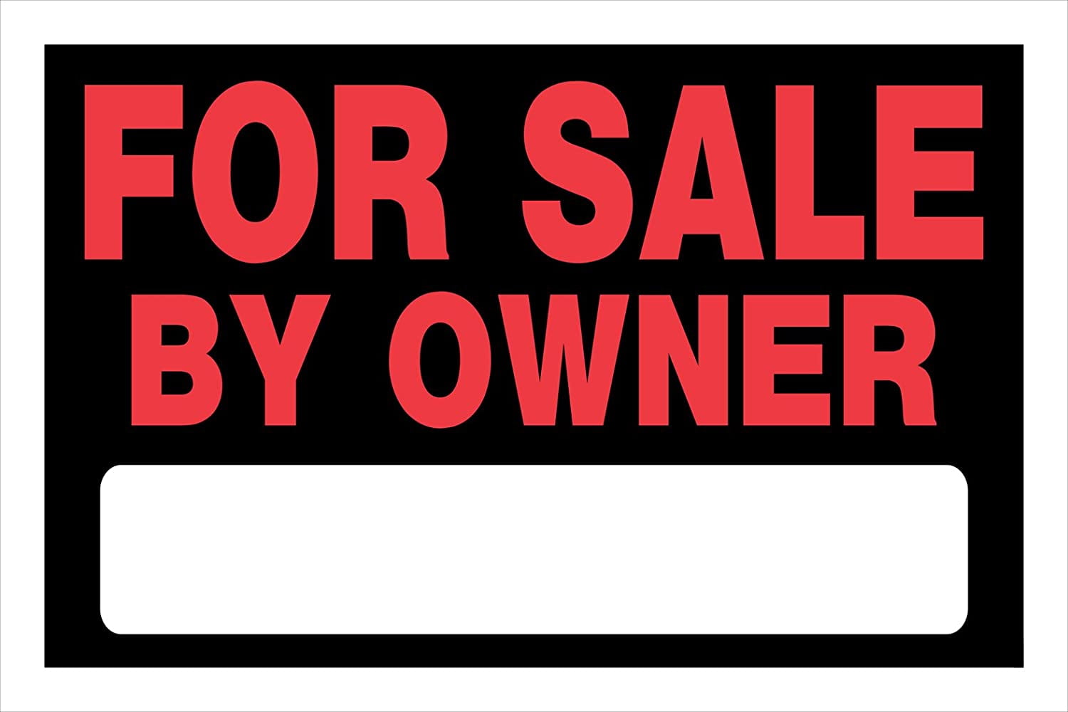 Hillman 839930 For Sale By Owner Sign with Space for Fill In, Black and Red Plastic, 8x12 Inches, 1-Sign
