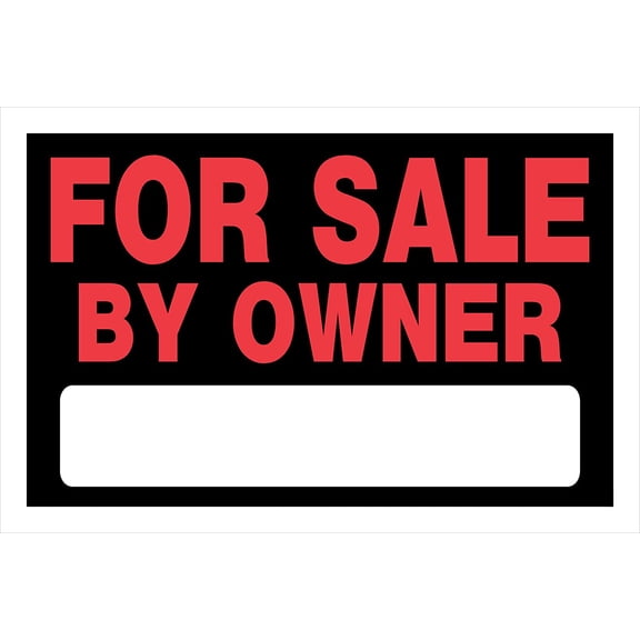 Hillman 839930 For Sale By Owner Sign with Space for Fill In, Black and Red Plastic, 8x12 Inches, 1-Sign
