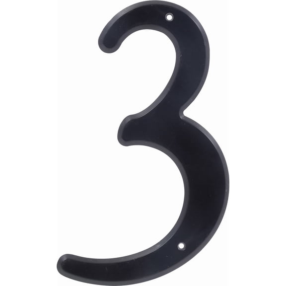 Hillman Group 839756 4 in. Nail-On Black Plastic House Number - 3 - 10 Piece