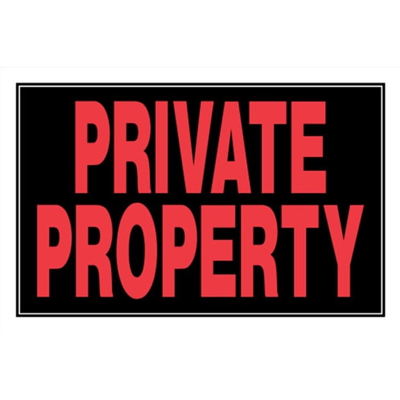 Hillman 839908 PRIVATE PROPERTY Sign, 8" x 12" Plastic, Blk / Red - 1 Sign