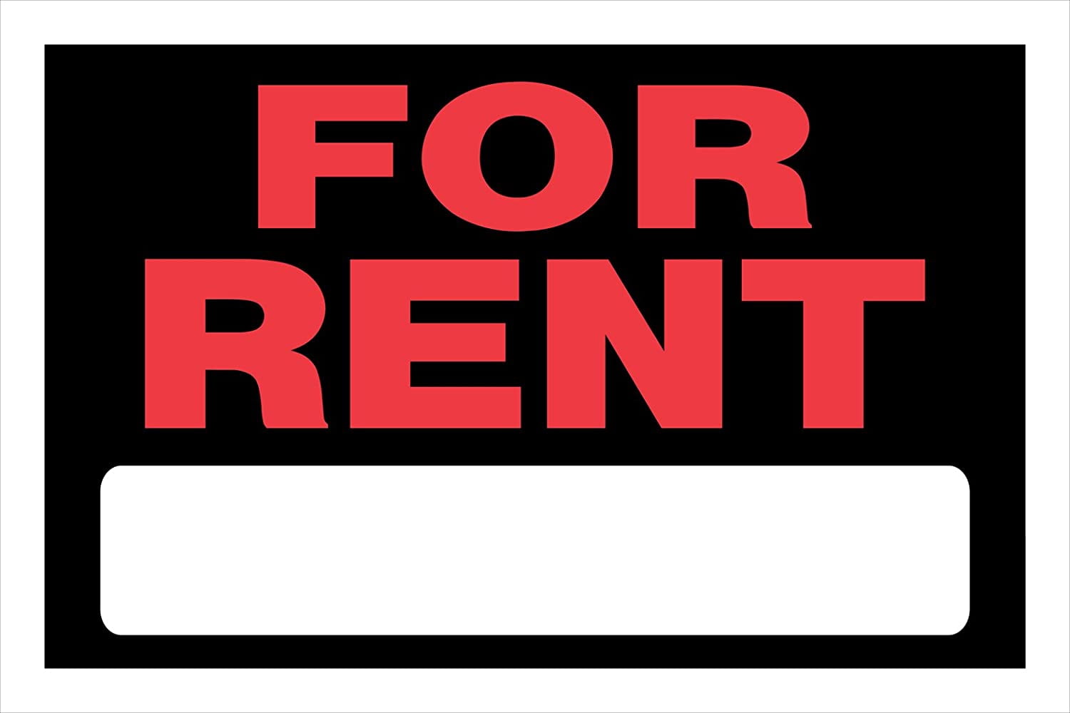 Hillman Group 839926 8 x 12 in. Red & Black Plastic for Rent Sign  - Pack of 6