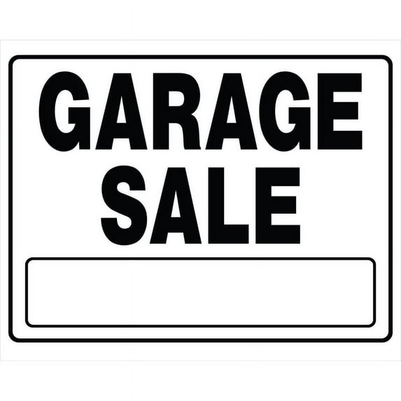 Hillman English White Garage Sale Sign 20 in. H X 24 in. W
