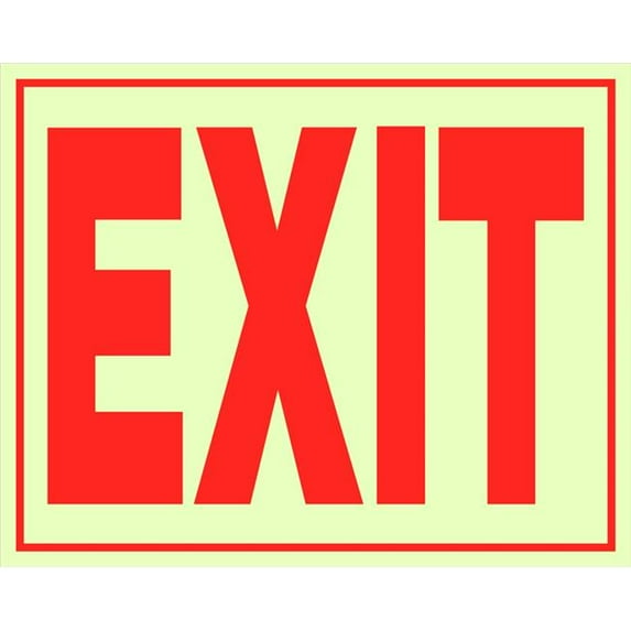 Hillman Group 840200 8 x 11 in. White Vinyl Glow-in-the-Dark Exit Sign - 10 Piece
