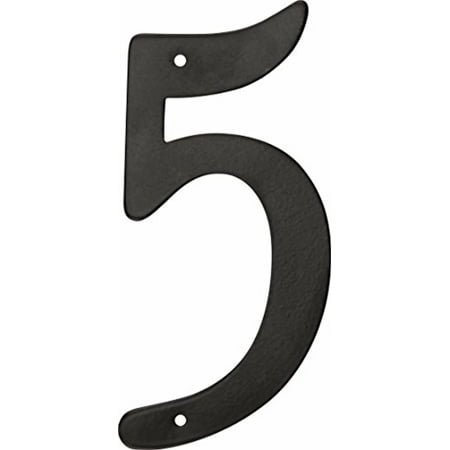 Hillman Group 841626 4 in. Nail-On Black Aluminum House Number - 5 - 3 Piece