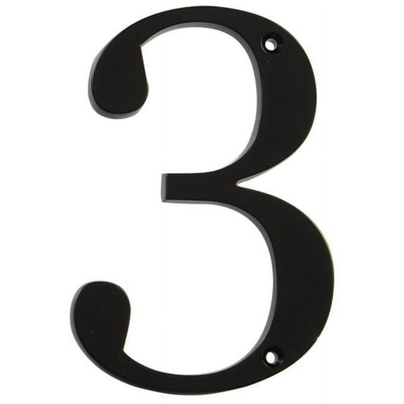 Hillman Group 843143 4 in. Black Distinctions Zinc Die-Cast Flush Mount House Number - 3 -  3 Piece