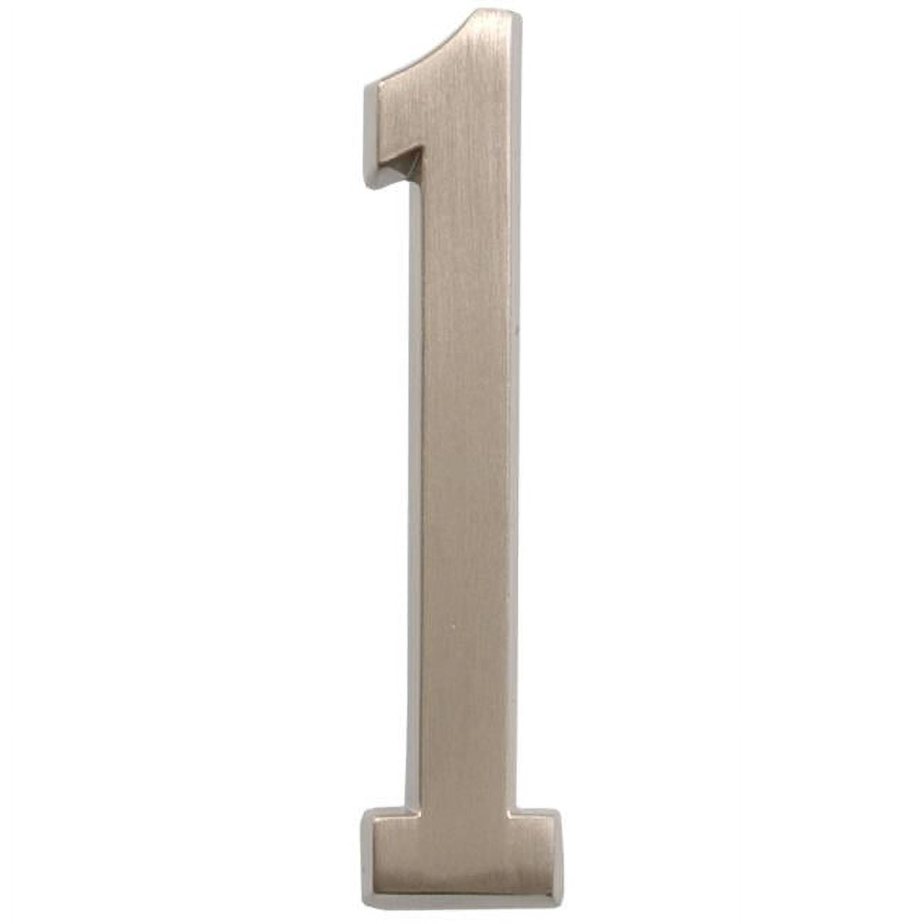 Hillman Group 843281 4 in. Nickel Distinctions Zinc Die-Cast Adhesive Plaque Number - 1 - 3 Piece
