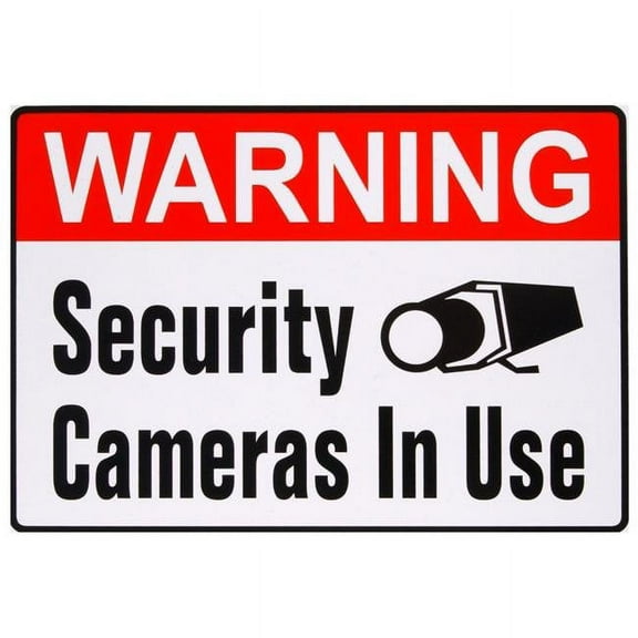 Hillman Group 843336 4 x 6 in. Black & White Vinyl Security Camera in Use Sign