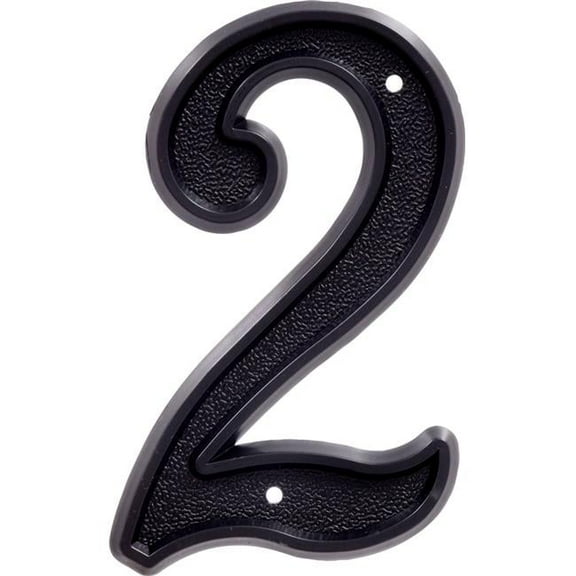 Hillman Group 844042 6 in. Matte Black Plastic House Number - 2