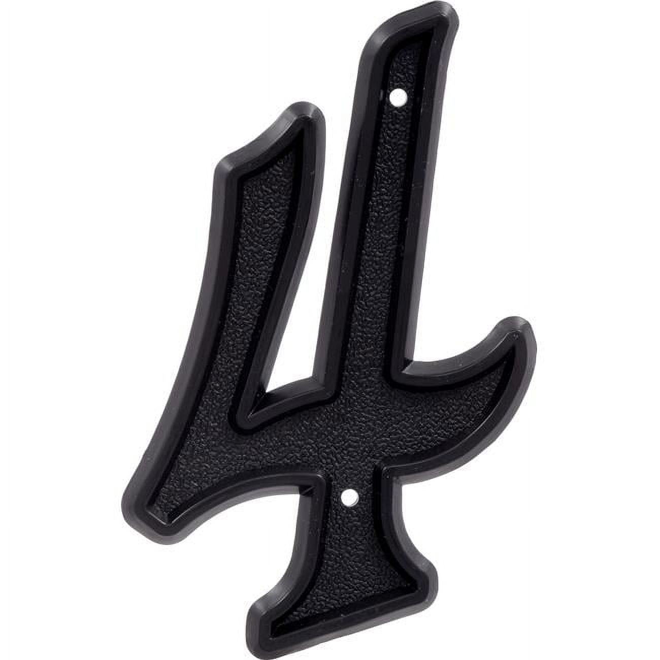 Hillman Group 844044 6 in. Matte Black Plastic House Number