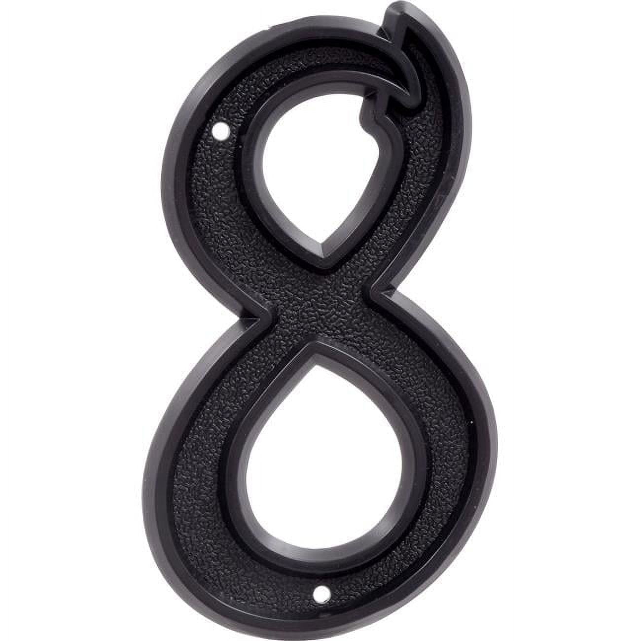 Hillman Group 844048 6 in. Matte Black Plastic House Number - 8