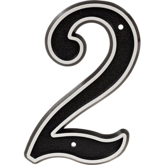 Hillman Group 845894 6 in. Gray & Black Reflective Plastic House Number - 2