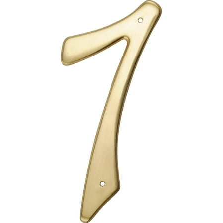 Hillman Group 847049 4" Brass Nail-On Traditional House Number 7 (3 per Pack 3 Piece)