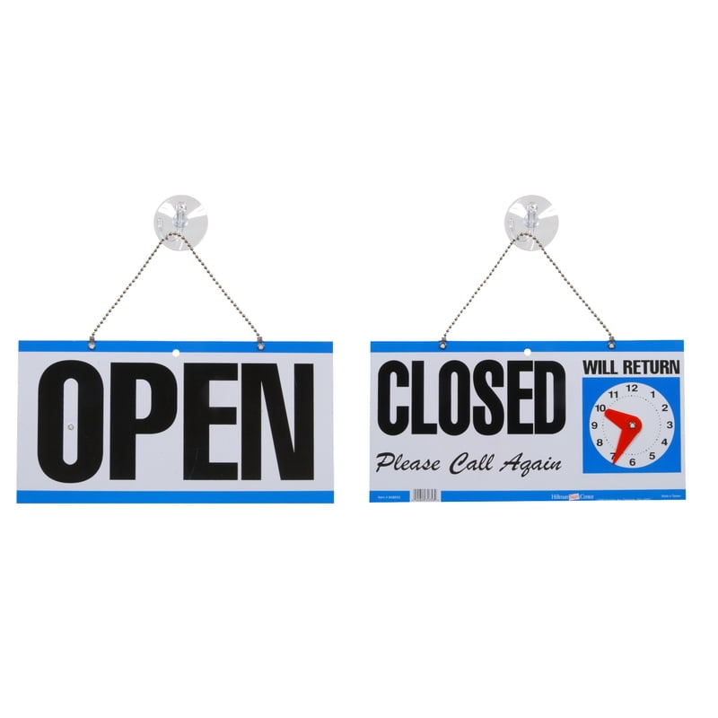 Hillman Group 848653 6 x 12 in. Plastic Two-Sided Open & Closed Sign ...