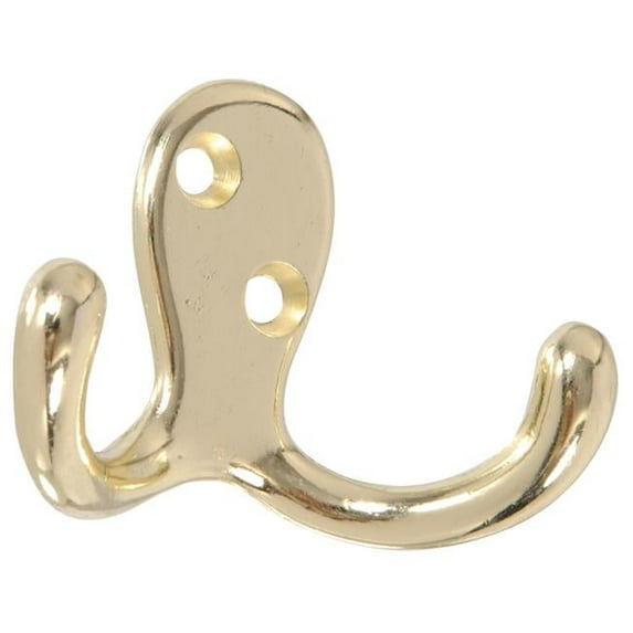 Hillman Group 852083 Carded - Double Clothesline Hook Bolts, Brass Plated