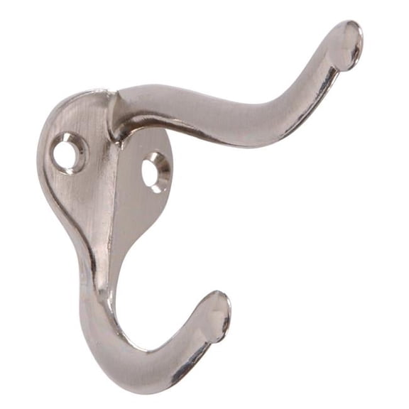 Hillman Group 852659 Carded - Coat & Hat Hook, Satin Nickel