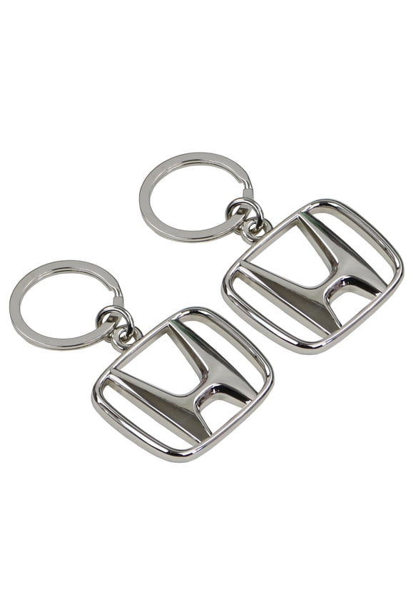 Group Honda"H" Emblem Chrome Metal Key Chain, 2-Pack