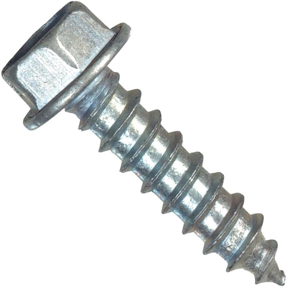 Hillman #12 X 1 1/2In Zinc Slotted Hex Head Sheet Metal Screw 100Pk